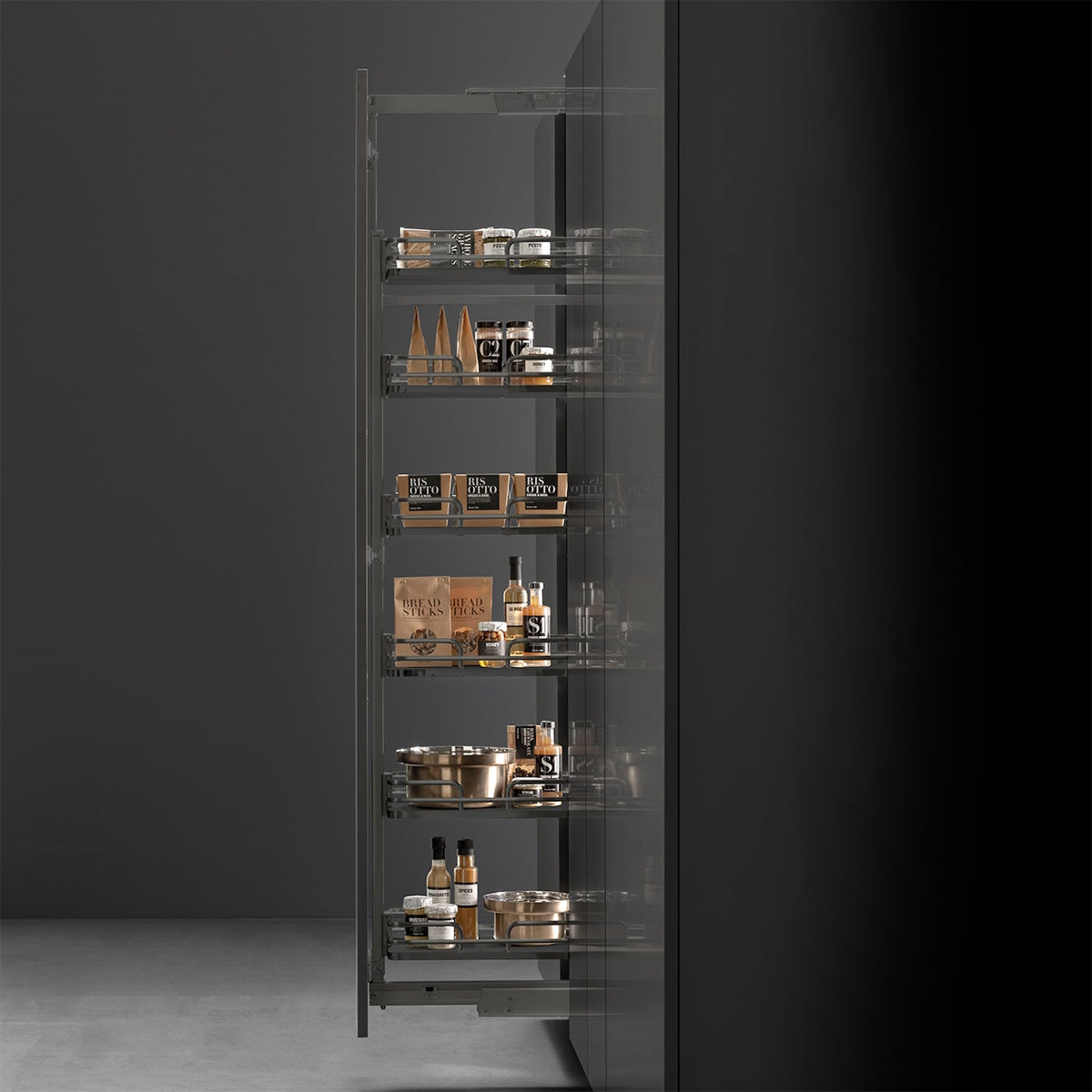 Galaxy pull-out larder unit 40 anthracite - tall.