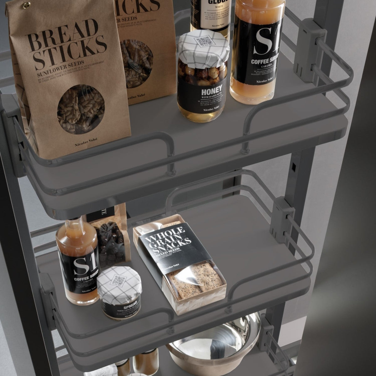Galaxy pull-out larder unit 40 anthracite - tall.