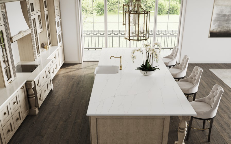 Countertop Quartz 2cm - 3cm LXHA Macaubas Bianco 63x126  in.