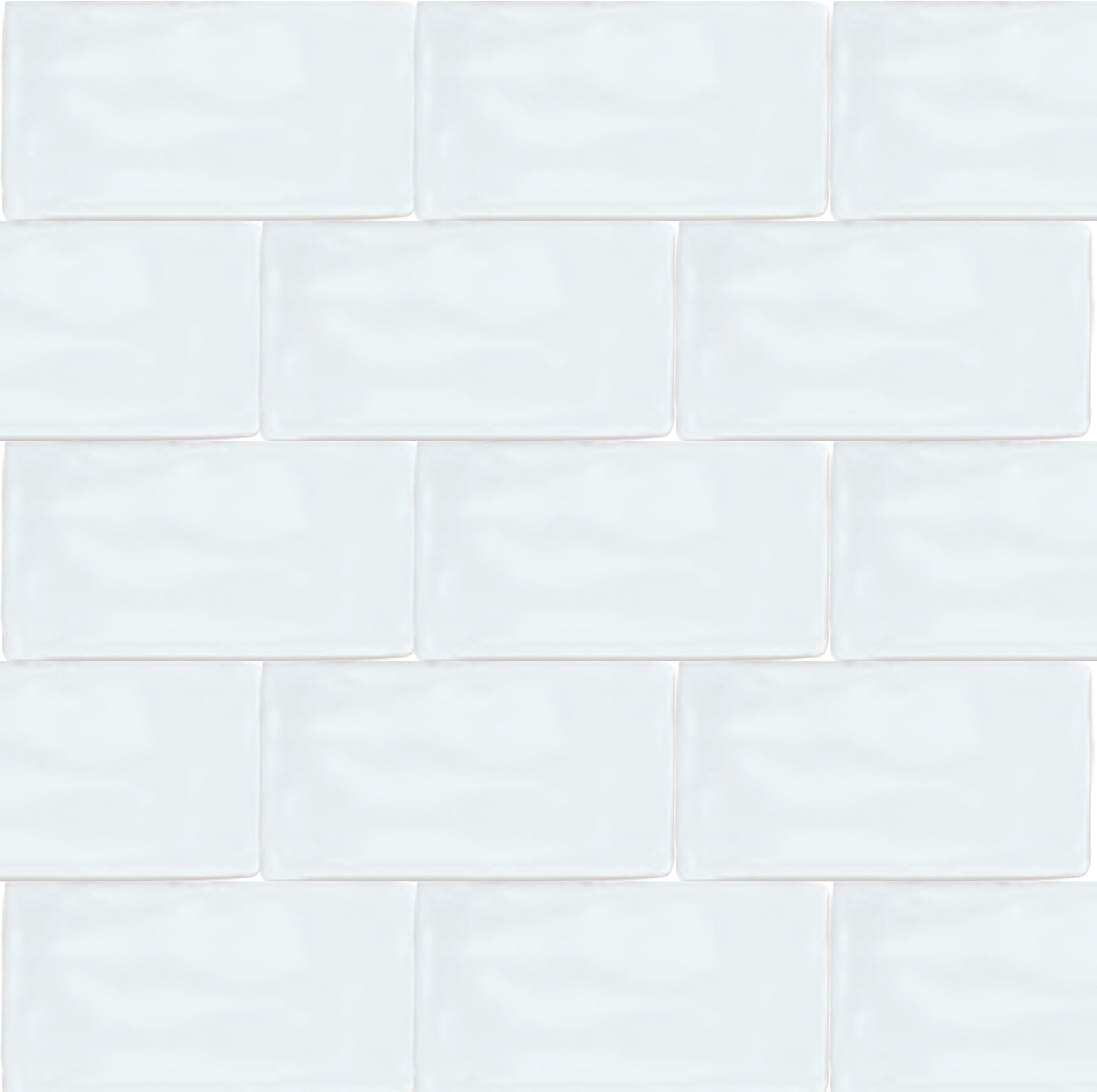 Carreau de porcelaine rectangulaire blanc brillant 3 x 6 po, boîte de 10,50 pi²