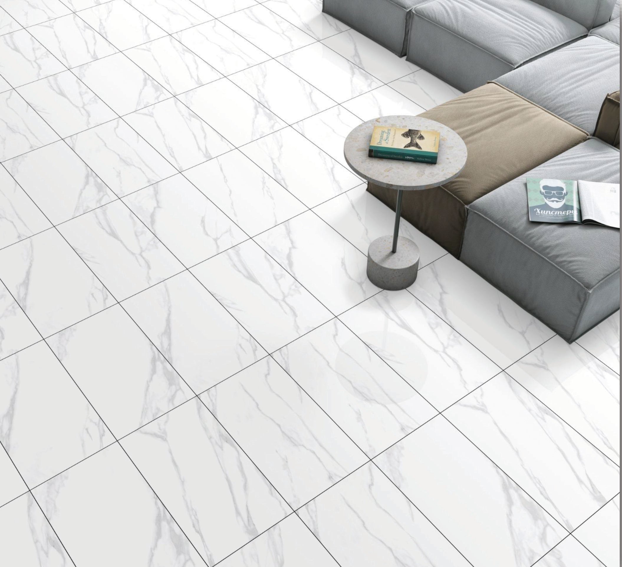 Porcelain Tile SIPANI STATUARIO Collection 3 Sizes 1 Color 2 Finishs.