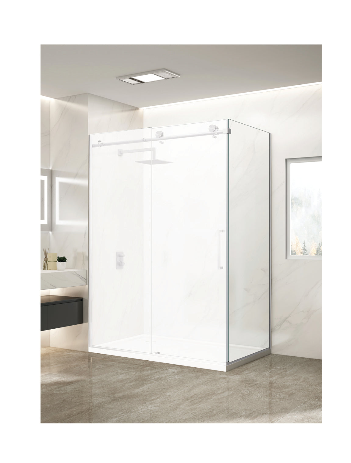 Side Panel W36 x H78 in. Round Tub