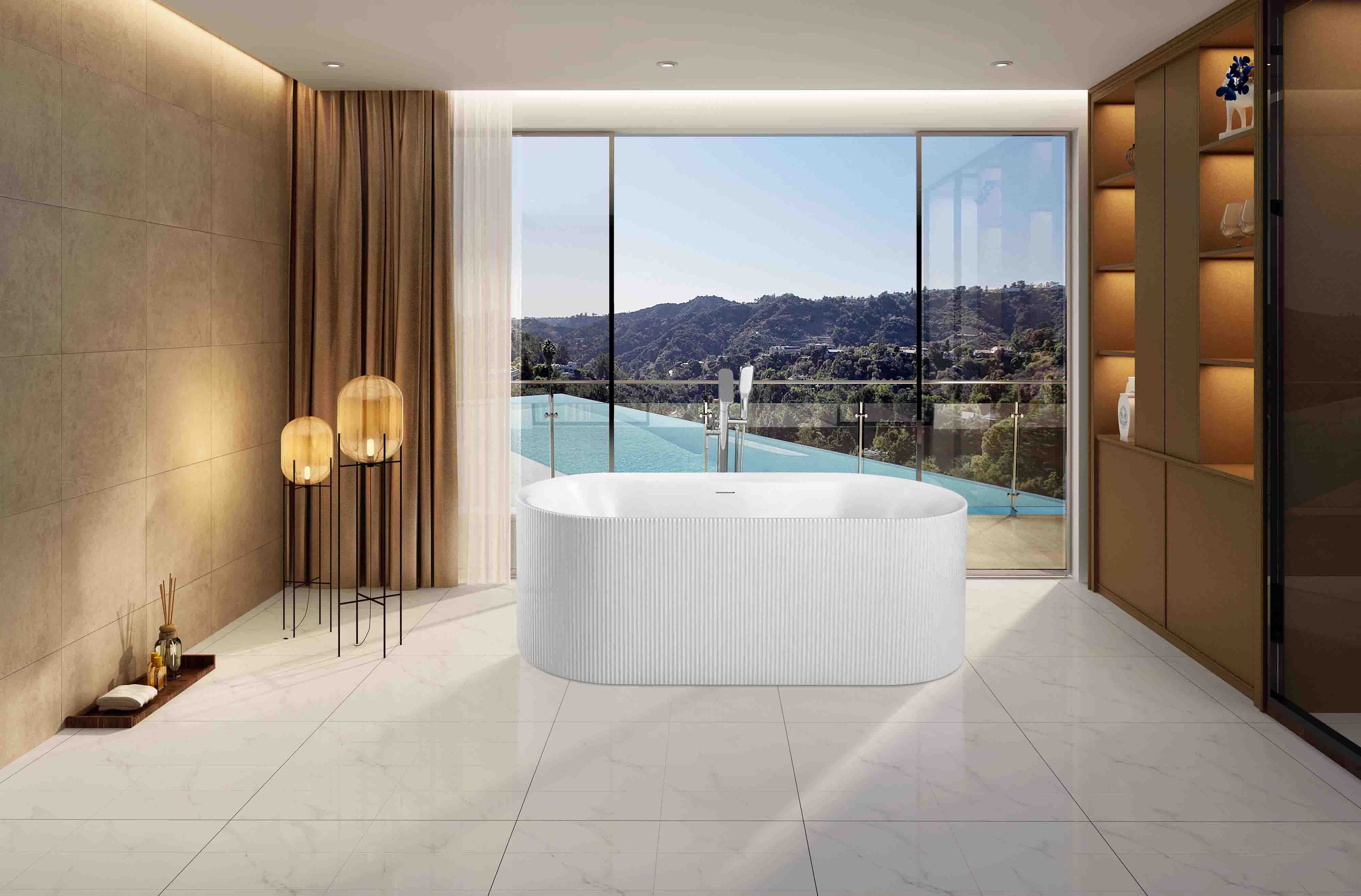 Freestanding Bathtub Zebra 67"