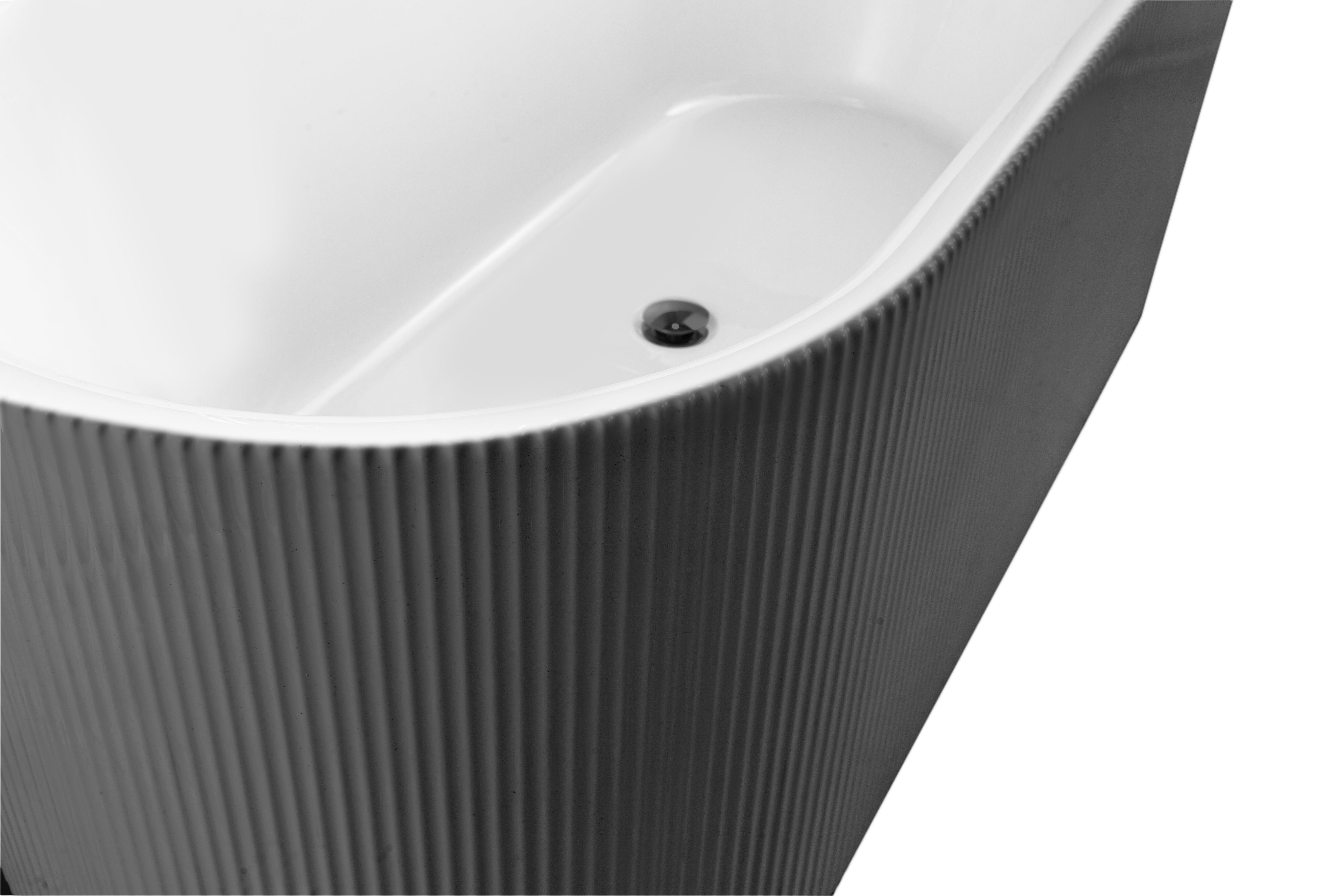 Baignoire autoportante noir mat Zebra 67 pouces