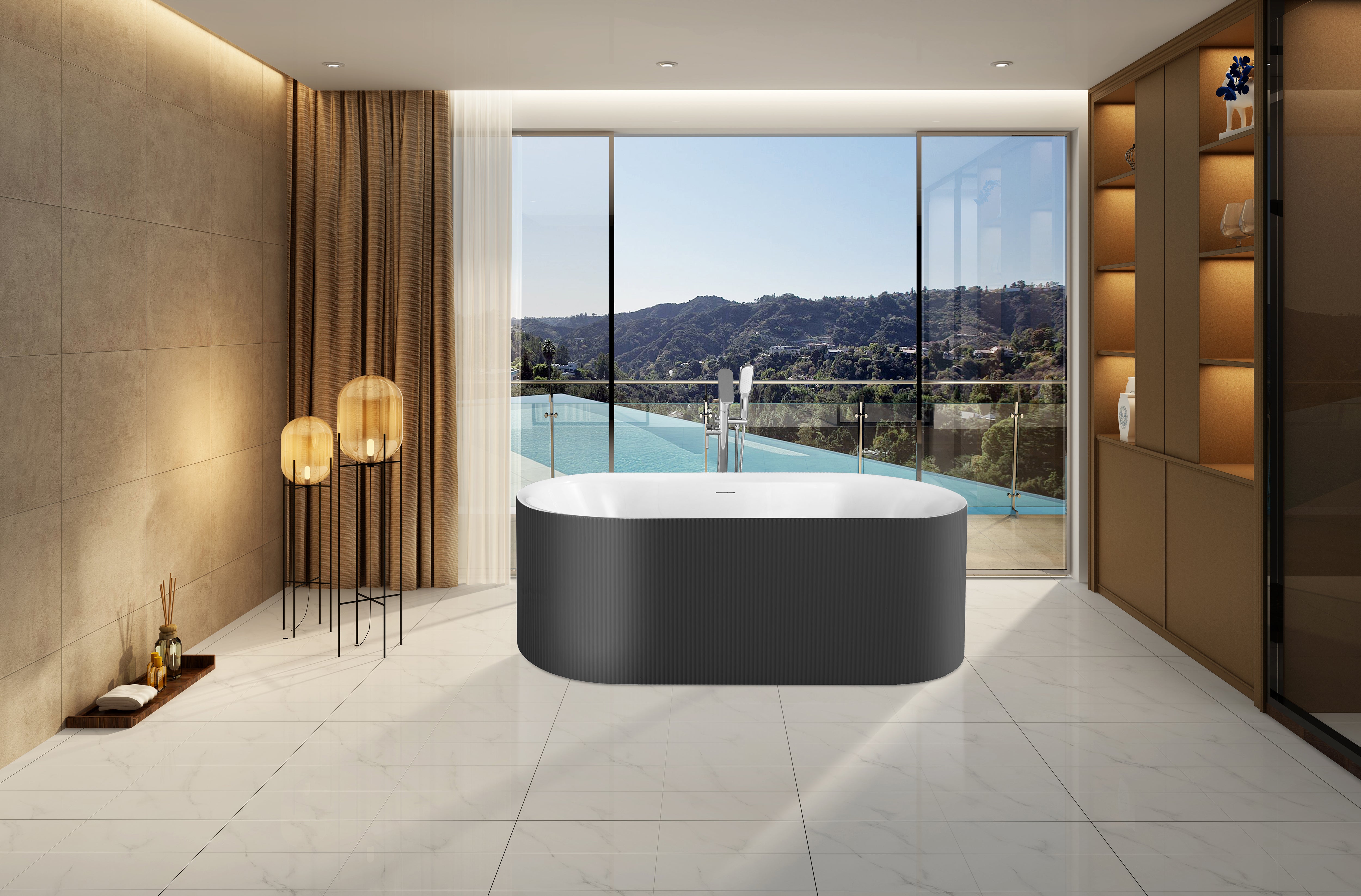 Freestanding Bathtub Zebra Black 60”