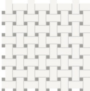 Porcelain Tile Soho Canvas White with Cement Chic Dots Basketweave Matte Mosaic 9.58 SF Box