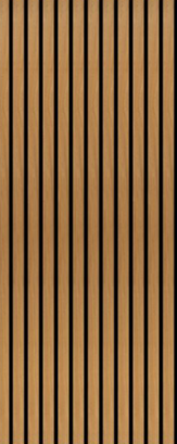 Panneau mural décoratif acoustique en bois stratifié rainuré 24 x 94 1/2 po Naturel