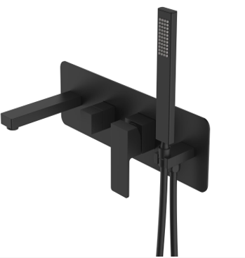 Single Handle Bathtub Faucet With Hand Shower Matte Black
