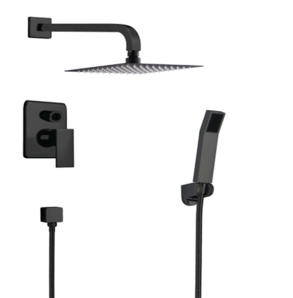 Single Handle Showerhead with Hand Shower Matte Black