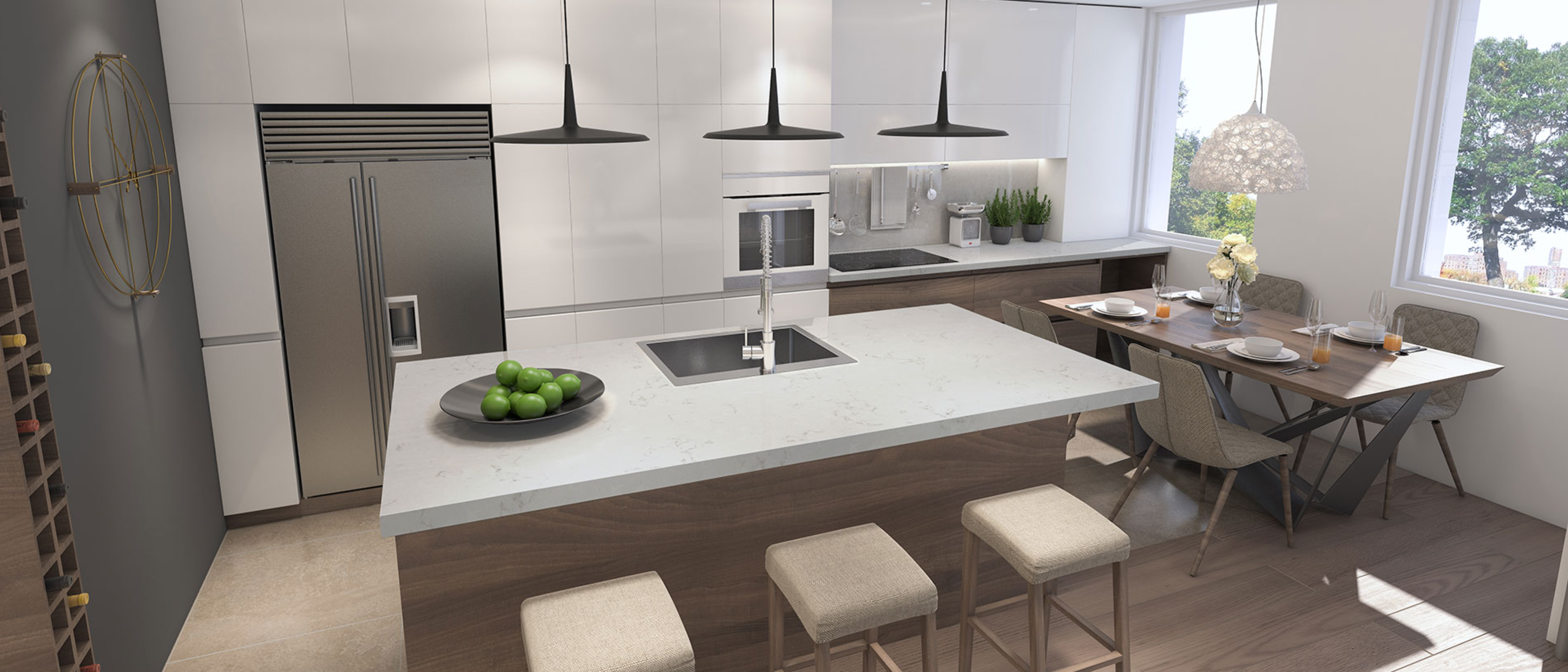 Countertop Quartz 2cm - 3cm Carrara Breve MSI