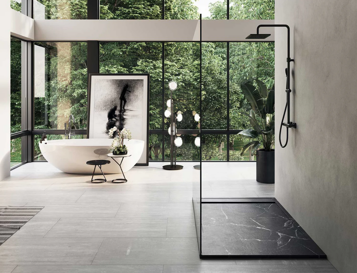 Shower Base RIOSTONE 60x36  Marquina - RIOSTONE6036MA.