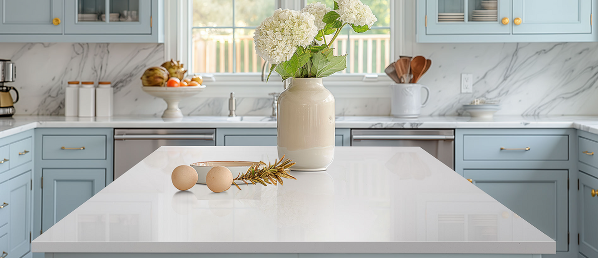 Countertop Quartz 2cm - 3cm Stellar White MSI.