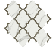 Mosaic Porcelain Tile Mayfair Statuario Venato Arabesque Polished