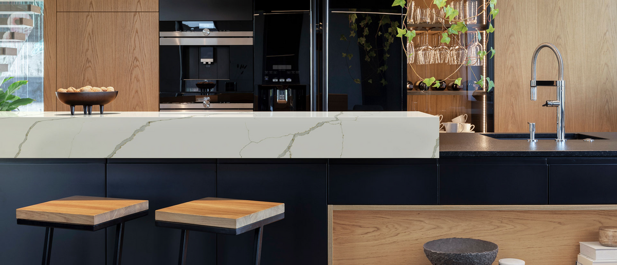 Countertop Quartz 2cm - 3cm New Calacatta Laza Gold MSI.