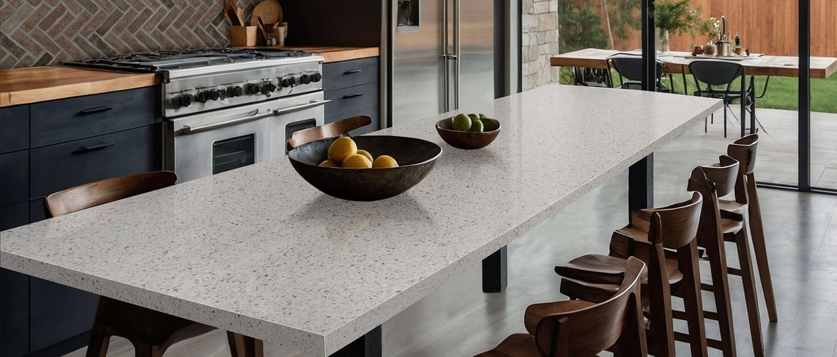 Countertop Quartz 2cm - 3cm Peppercorn White MSI.