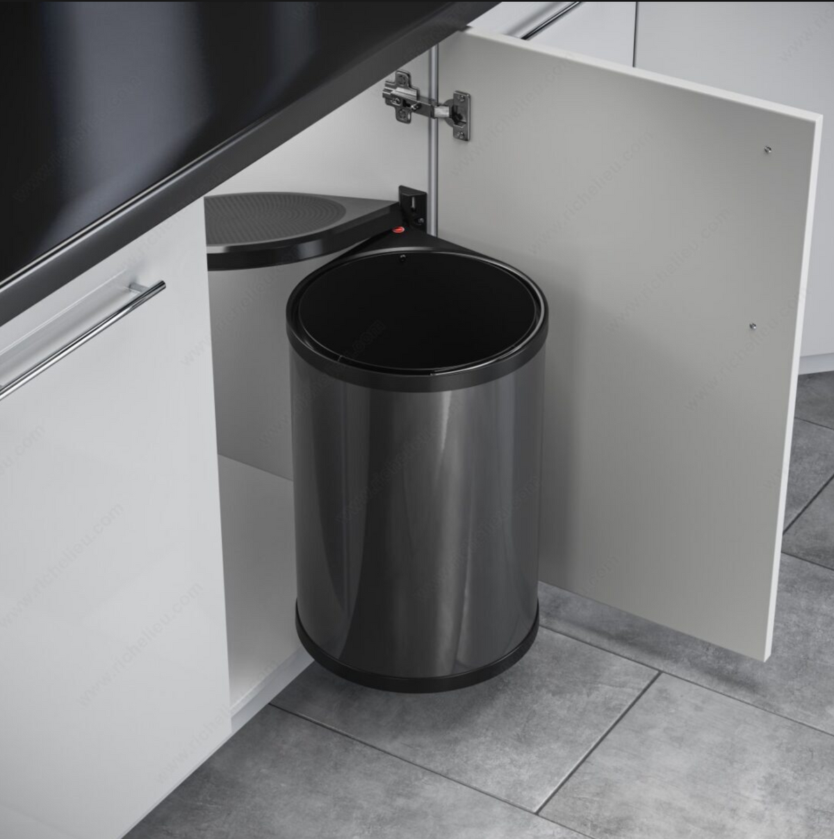MONO Round Pivoting Plastic Wastebin Finish Graphite.