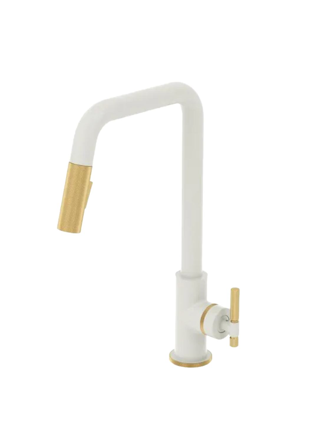 Bellacio-F single-handle kitchen faucet with 2-function pull-down sprayer – matte white / matte black.