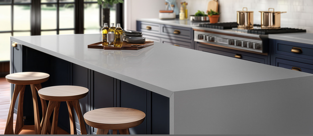 Countertop Quartz 2cm-3cm Meridian Gray 130x79 MSI.