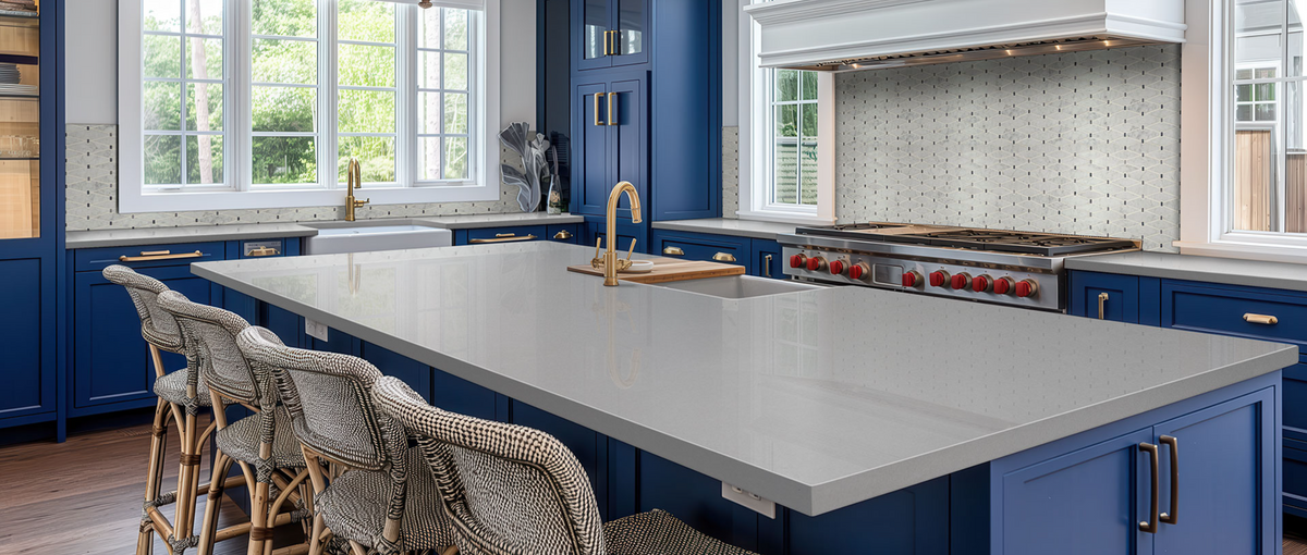 Countertop Quartz 2cm-3cm Meridian Gray 130x79 MSI.