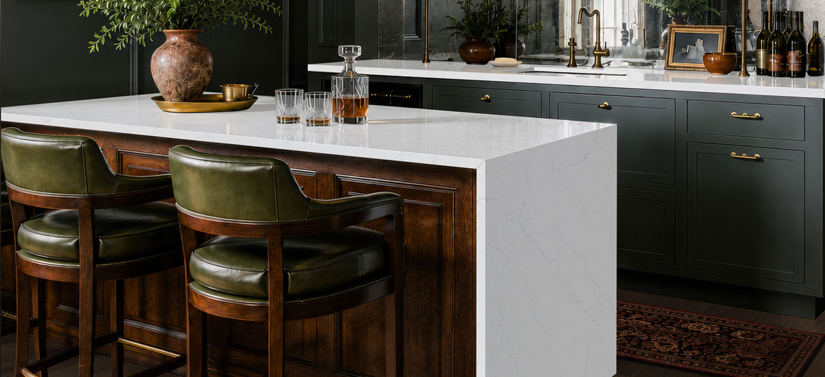 Countertop Quartz 2cm-3cm Calacatta Miraggio Duo 126x63 MSI.