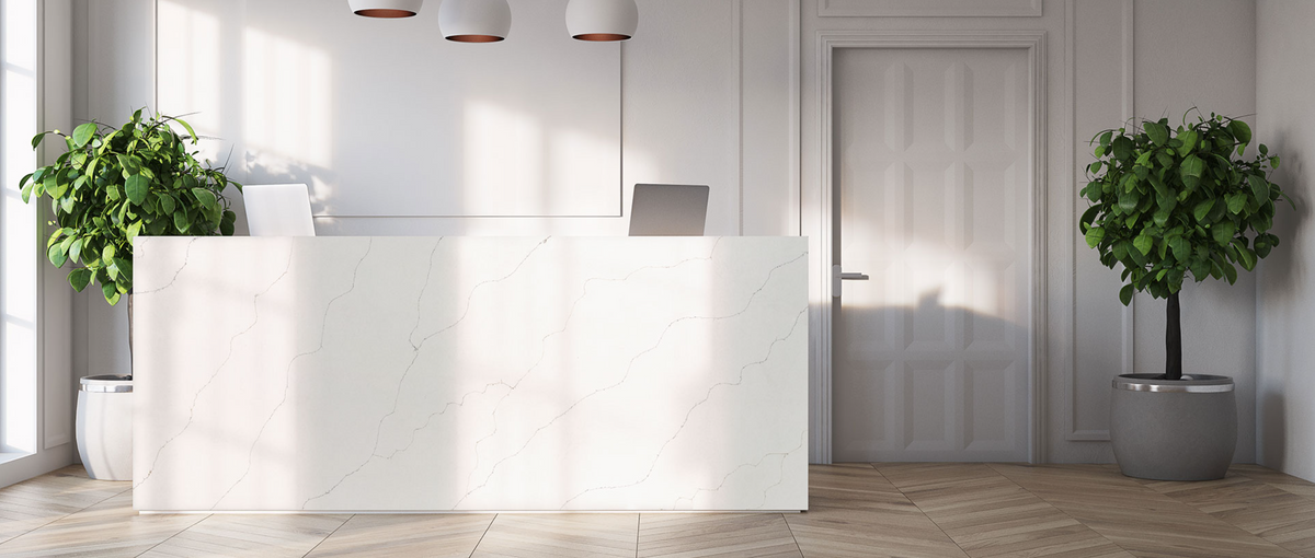 Countertop Quartz 2cm - 3 cm Calacatta Duolina 137x78 MSI.