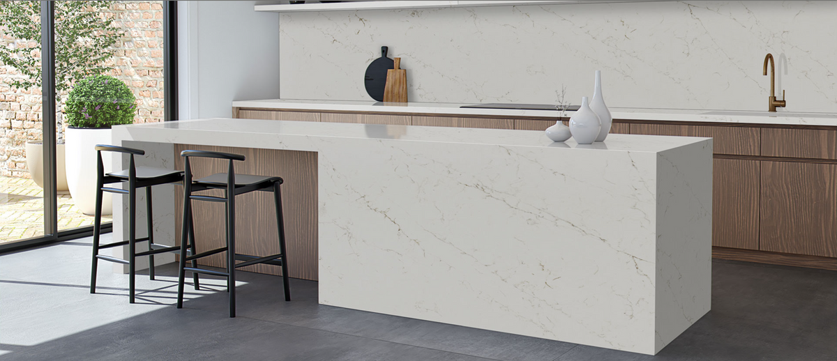Countertop Quartz 2cm-3cm Calacatta Delios 131x65 MSI.