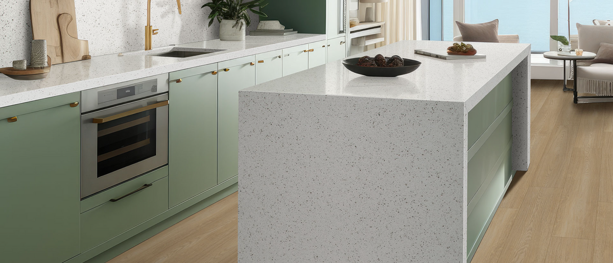 Countertop Quartz 2cm - 3cm Iced White 127x64 MSI.