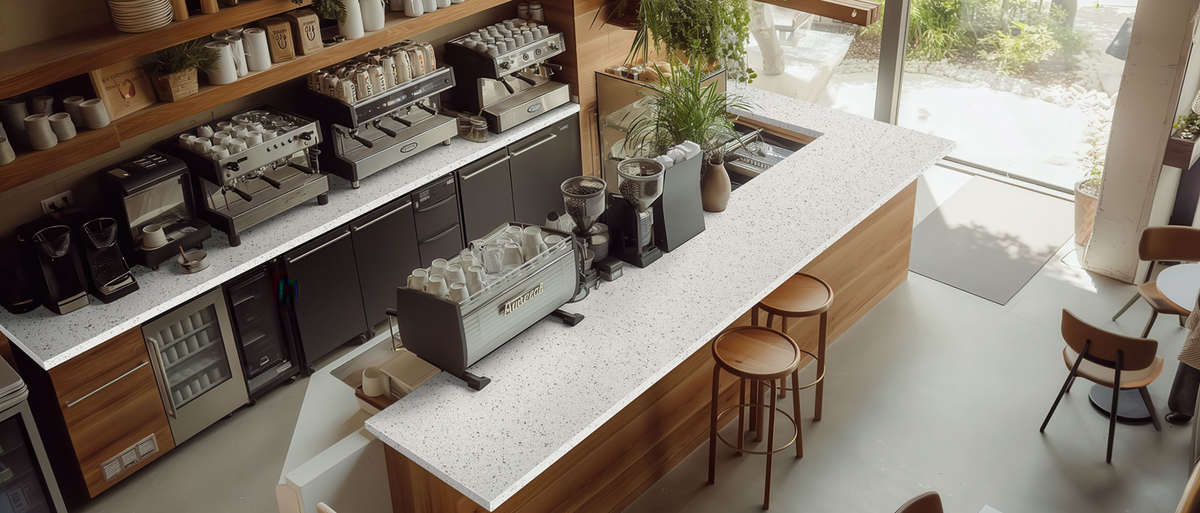 Countertop Quartz 2cm - 3cm Iced White 127x64 MSI.