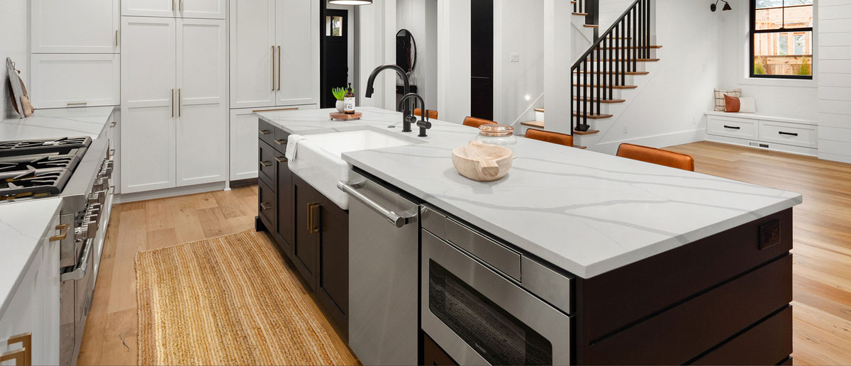 Countertop Quartz 2cm - 3 cm Calacatta Sierra 128x65 MSI.