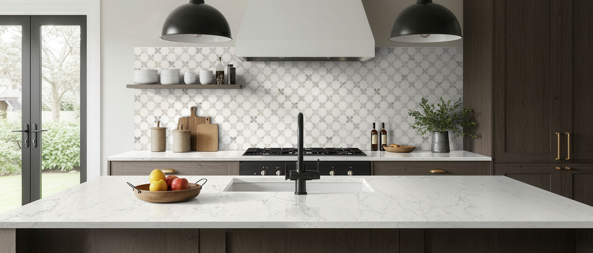 Countertop Quartz 2cm - 3 cm Calacatta Aidana 137x79 MSI.