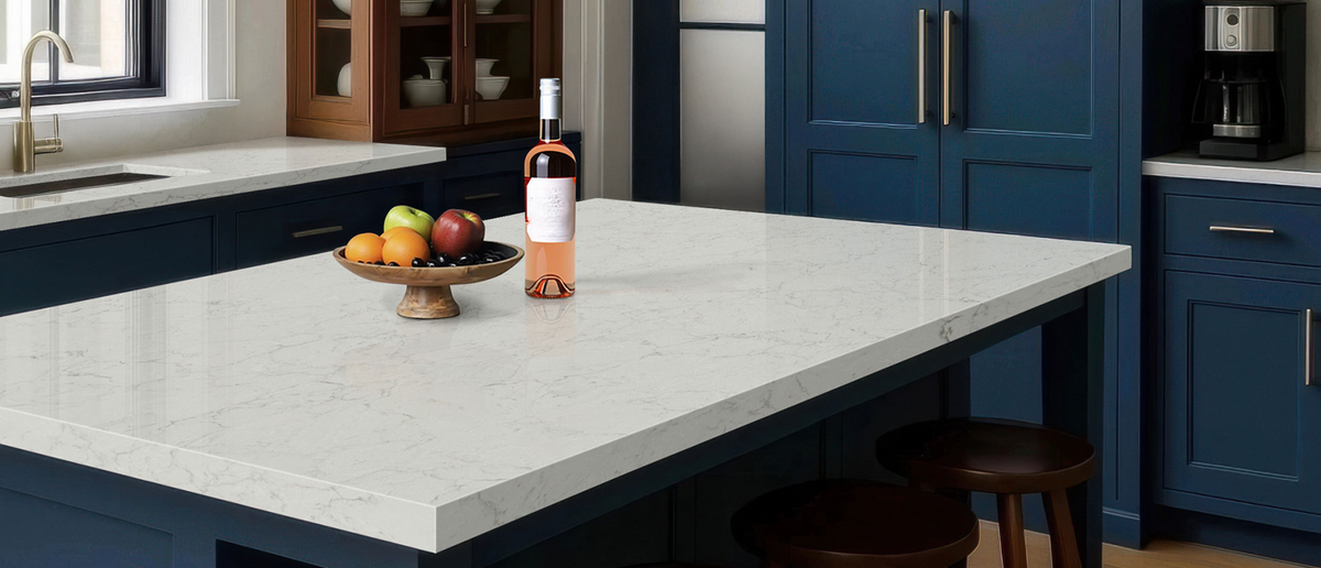 Countertop Quartz 2cm - 3 cm Calacatta Aidana 137x79 MSI.
