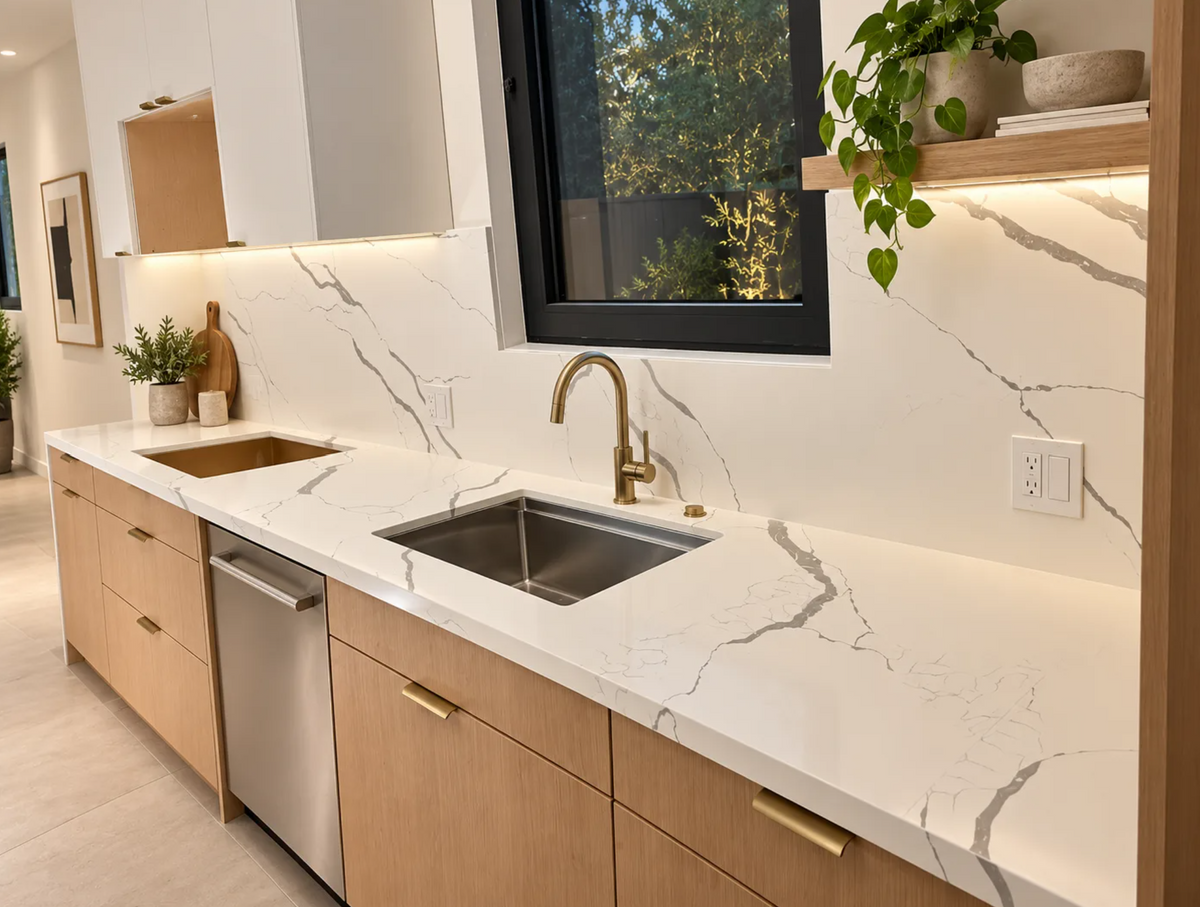 Countertop Quartz 2cm - Double 2cm, 9913, 126 x 63.