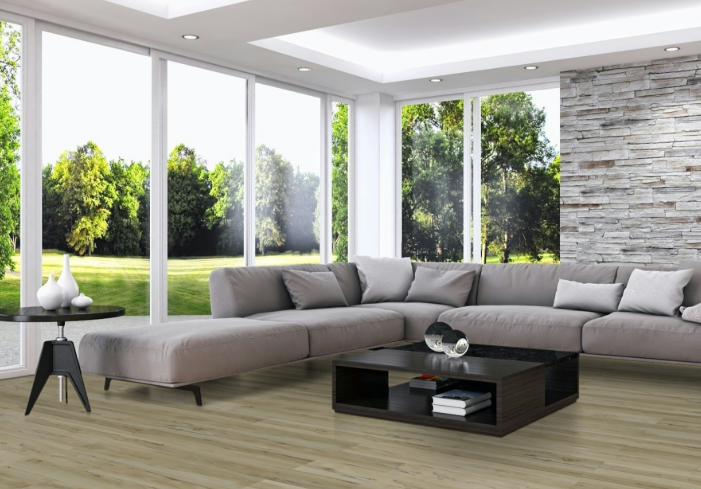 2,99 $ / PC- Boîte 30,10 PC- Plancher vinyle SPC 6 mm 59,84 x 9,06 x 0,24 po Couleur Gris