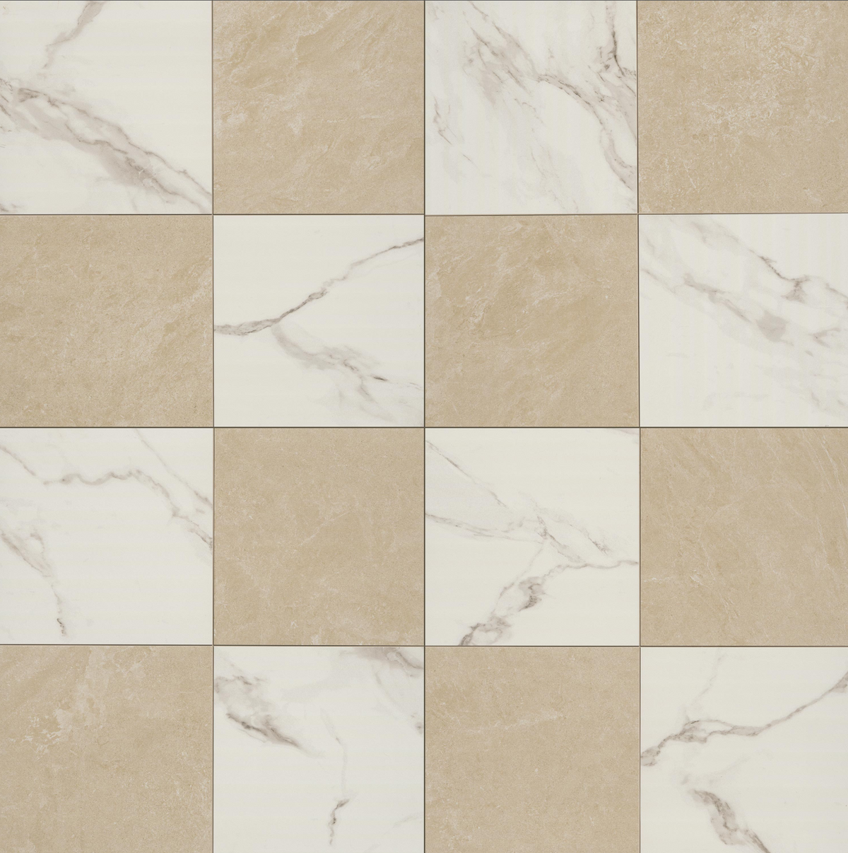 Calacatta Crema Chekered 24x24