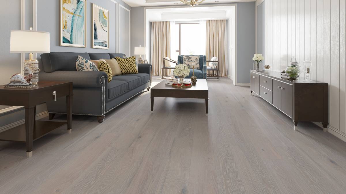 Engineered Hardwood Flooring American Oak 6 in Collection - Silver Stone.