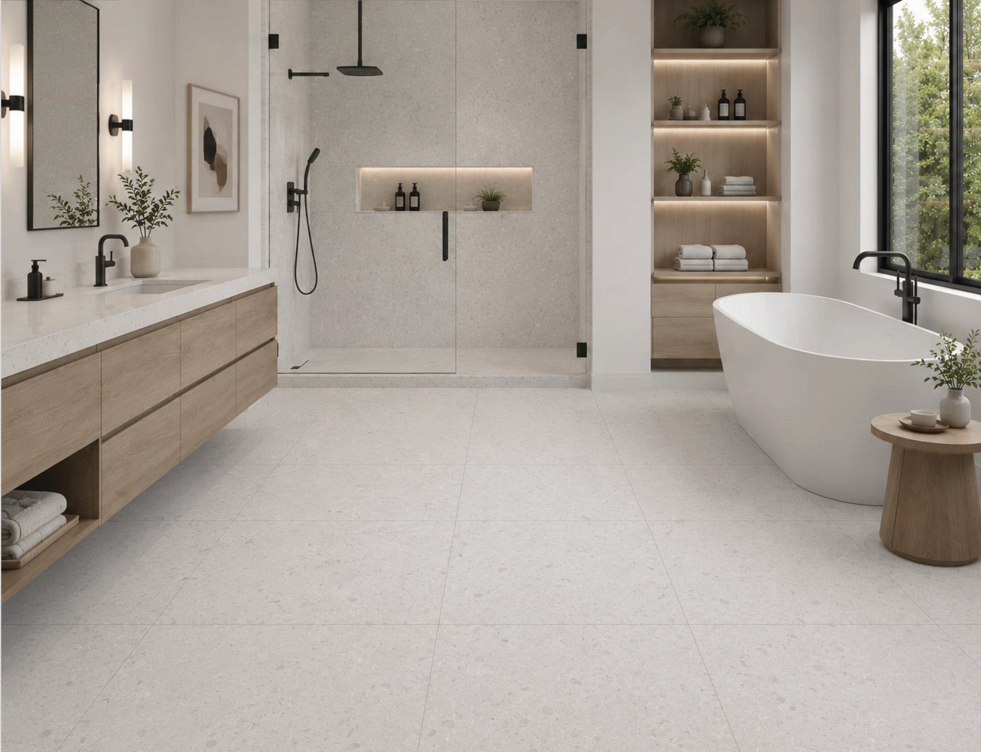 Porcelain Tile TERRAZO VERGLAS Collection 3 Sizes 1 Color 1 Finish.