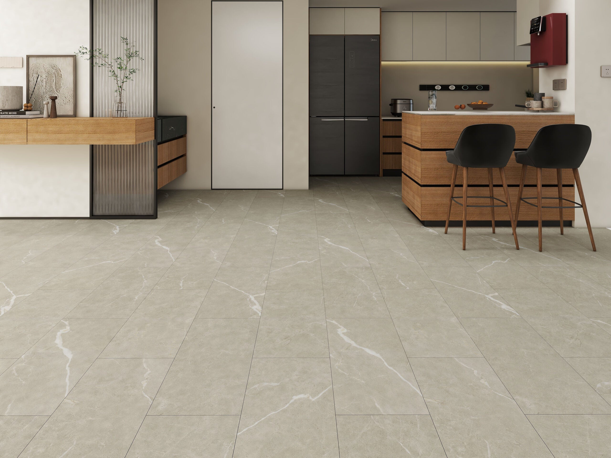 Luxury Vinyl Flooring 7mm Capstone Click Champagne Marble, Carrara Cloud & Iron Concrete 16.02 SF Box