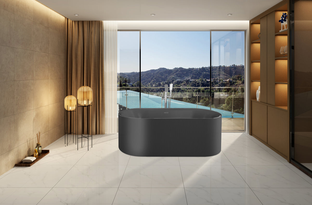 Freestanding Bathtub Zebra Black 67"