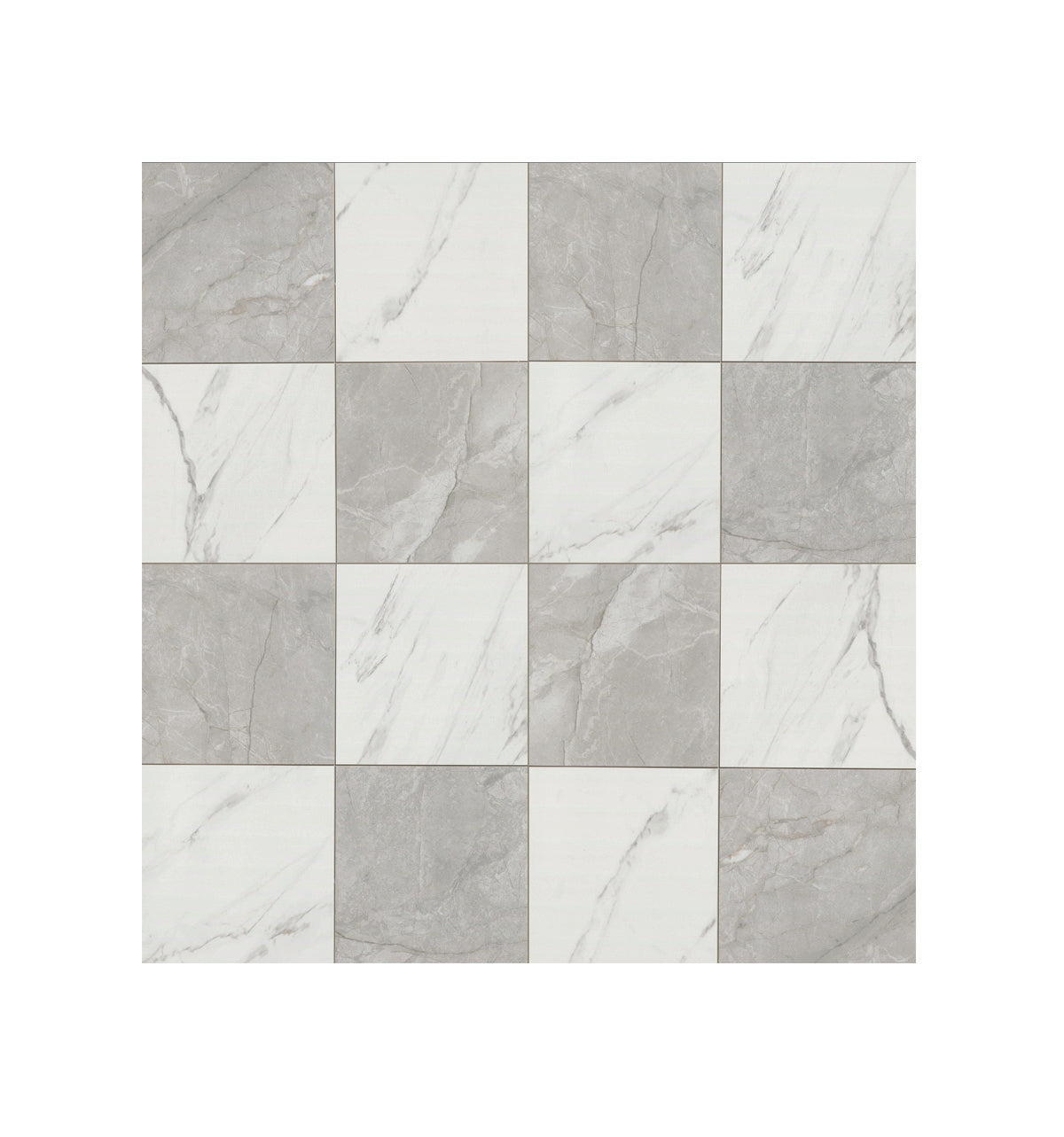 Tuile Calacatta Grigio Chekered 24x24 po 16 pc Boite