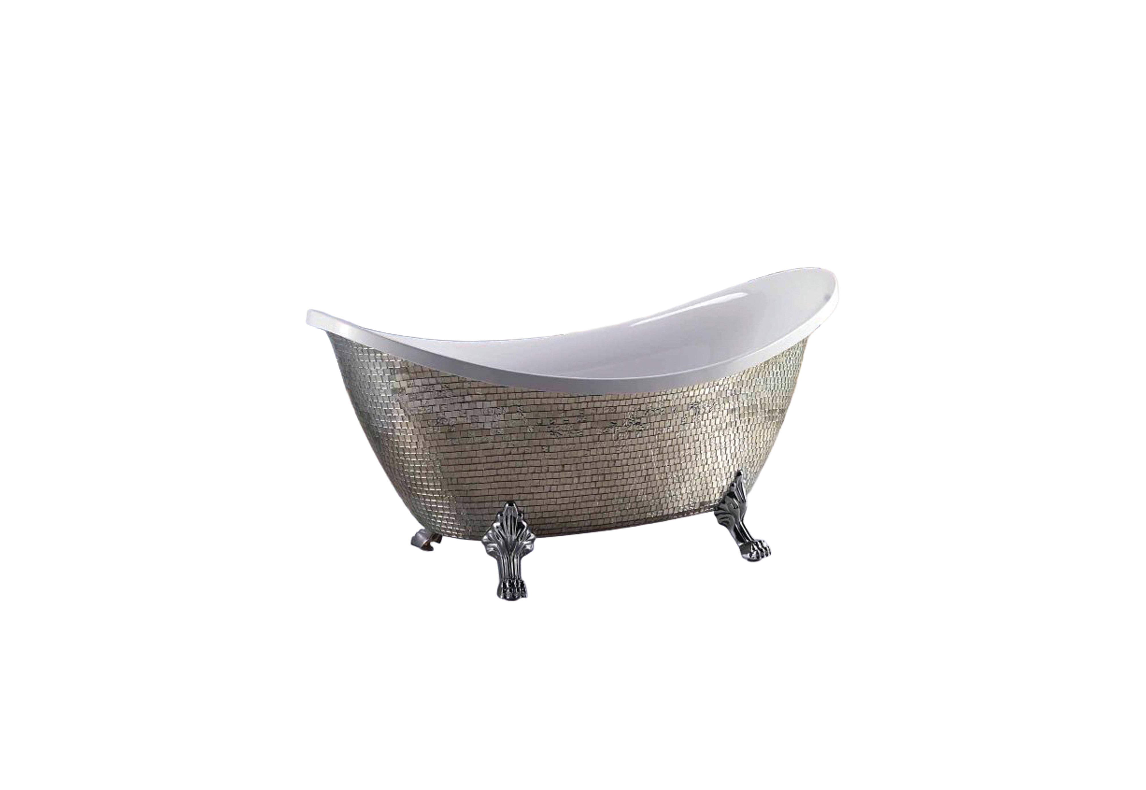 Clawfoot tubs 67 ⅜×31 ½ ×31 ⅞ in  (1710×800×810 mm) Silver Mosaic