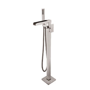 Freestanding Bathub Faucet & Handheld Shower Brushed Nickel