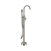 Freestanding Bathub Faucet & Handheld Shower Brushed Nickel