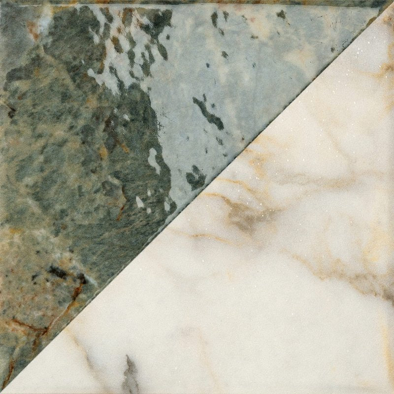 Porcelain Ceramic Tile - collection Dimore available in 1 size, 4 colors and 1 finish. 8x8 in Eulalia Amazzonite
