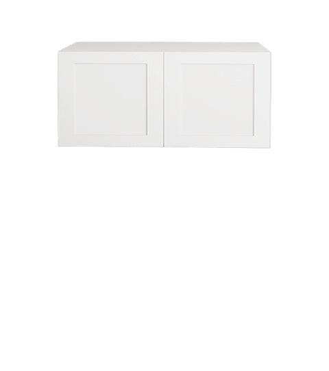 24 L x 15 H x 12 1/2 P" Shaker White Upper Hood Kitchen Cabinet 2 Doors