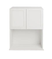 24 L x 30 H x 15 5/8 P" Shaker White Upper Microwave Kitchen Cabinet 2 Doors