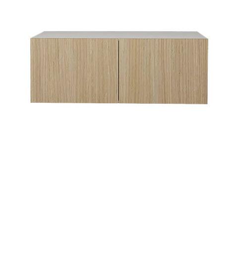 33 L x 14 H x 12 1/2 P" Natural Beauty Kitchen Cabinet Upper Refrigerator 2 Doors