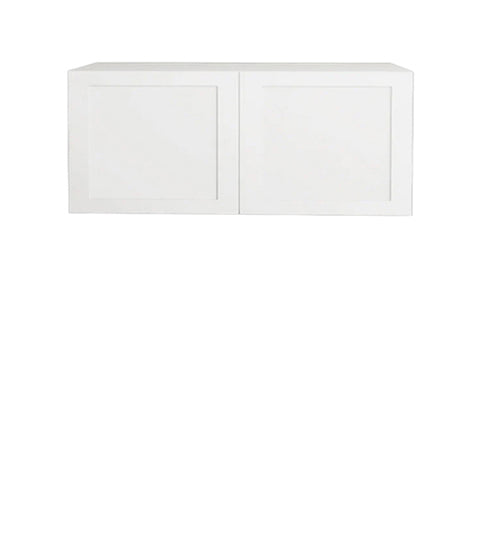 Armoire de cuisine haut de réfrigérateur 2 portes shaker blanc 30 L x 14 H x 12 1/2 P po