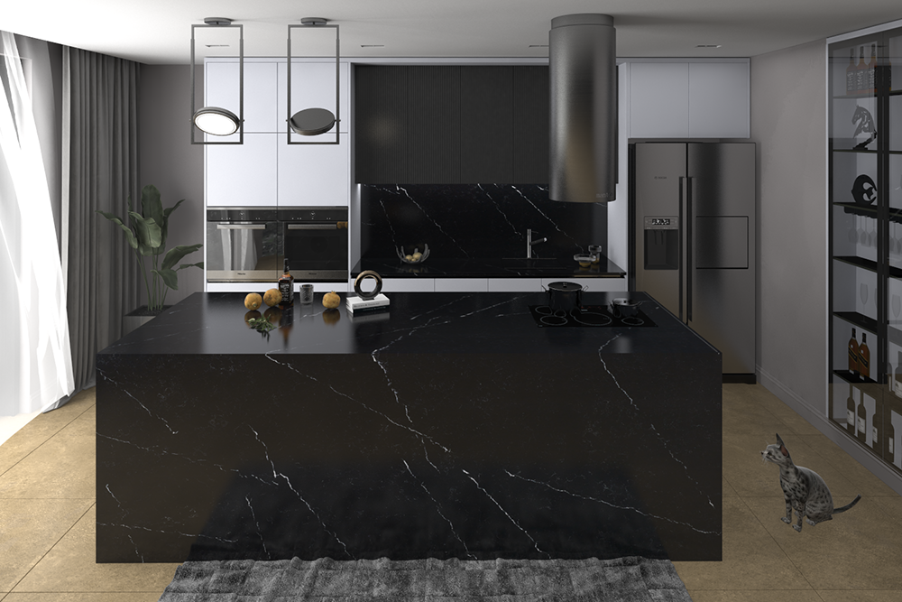 Countertop Quartz 2cm - 3cm KASS  9905 SF