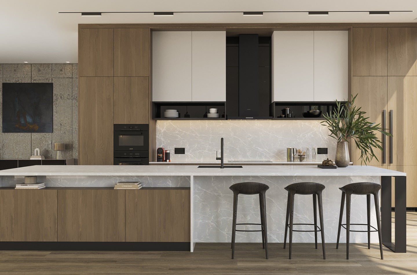 comptoir en Quartz 2 cm - 3 cm LXHA Bianco Glace SF