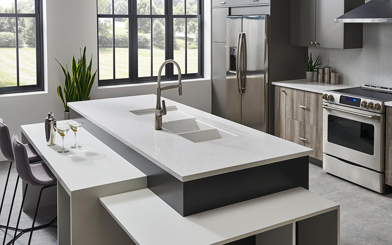 Quartz pour comptoir 2 cm - 3 cm LXHA Lumina SF 63 x 130 po